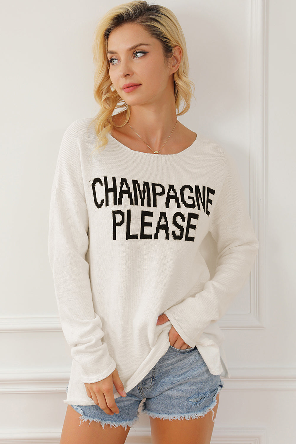 Champagne Please Graphic Sweater