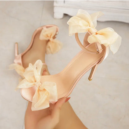 Bow high heels sandal